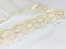 Кружево белое с золотом, шир. 6,4 см (под польское) FITTONE Кружево белое с золотом, шир. 6,4 см (под польское) FITTONE